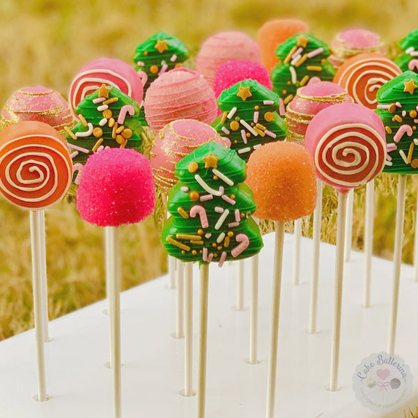 Sugarplum Themed Christmas Cake Pops-Cake Ballerina-Cake Pops